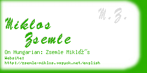 miklos zsemle business card